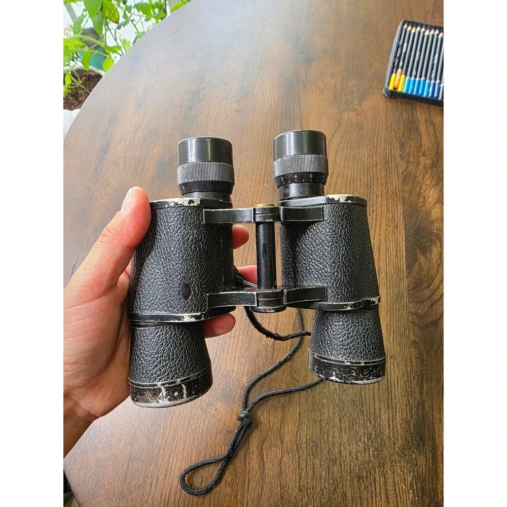 Vintage Brighton High Quality 7x35 Binoculars Black 341ft at 1000yds No 27655 F3